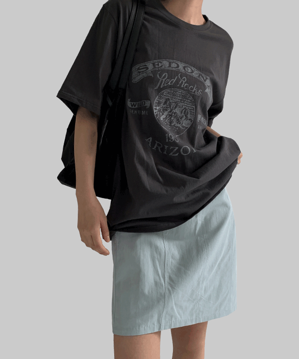 [UNISEX] 레드락 프린팅 오버핏 반팔 티셔츠